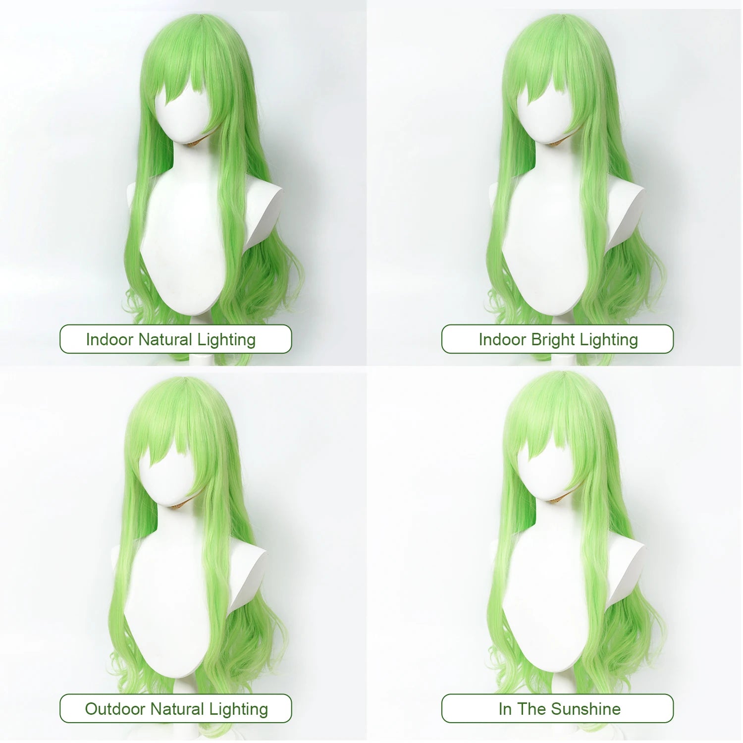 Cosplay Wig Blue Archive Anime Wig Tachibana Hikari Green Game Role-Play Wig Long Synthetic Hair Wig for Anime Party Masquerade