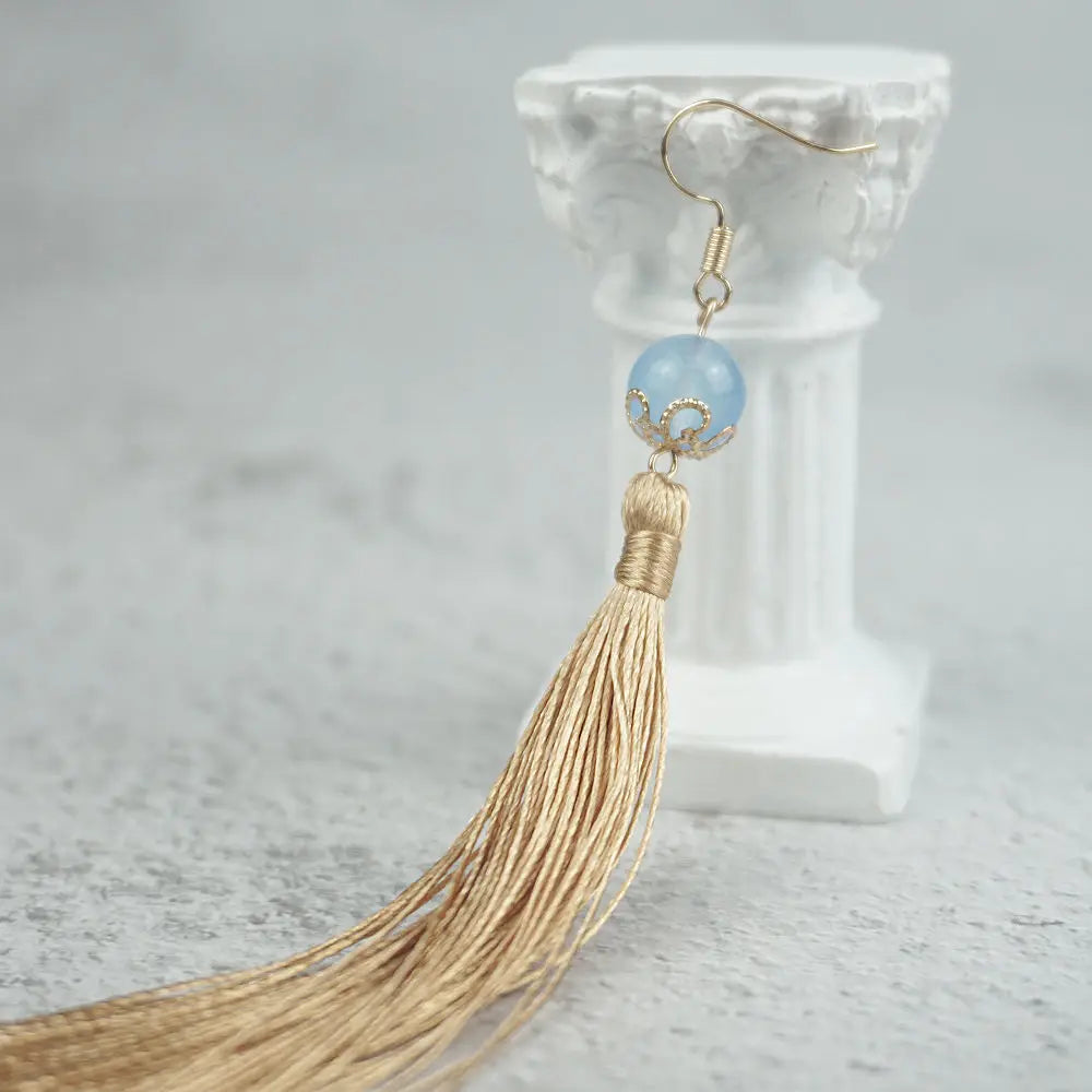 Anime Game Genshin Impact Xingqiu Tassel Pendant Earring Cosplay Costume Accessories Props Ear Clip 1:1 Cosplay Jewelry Props