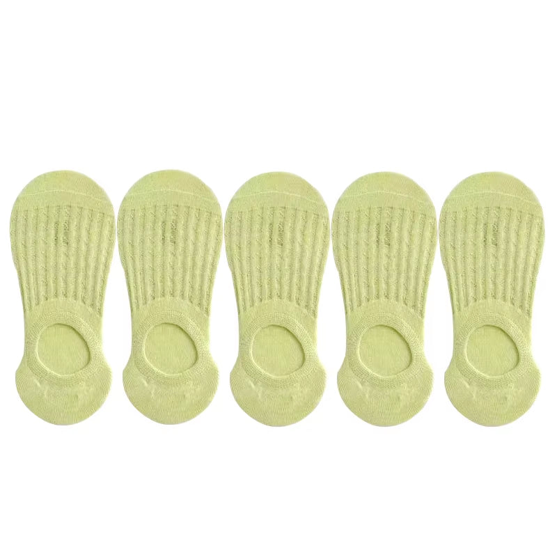 Socks Women'S Summer Invisible Short No Show Fashion Lace Breathable Silicone Non-Slip Cotton Boat Socks