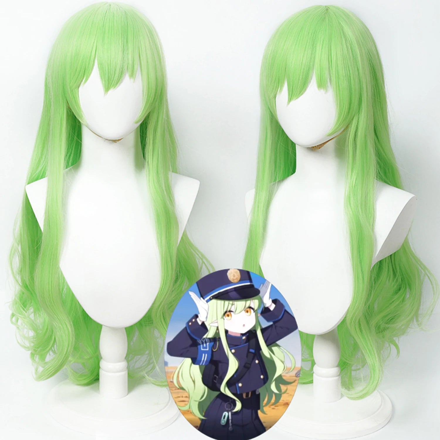 Cosplay Wig Blue Archive Anime Wig Tachibana Hikari Green Game Role-Play Wig Long Synthetic Hair Wig for Anime Party Masquerade